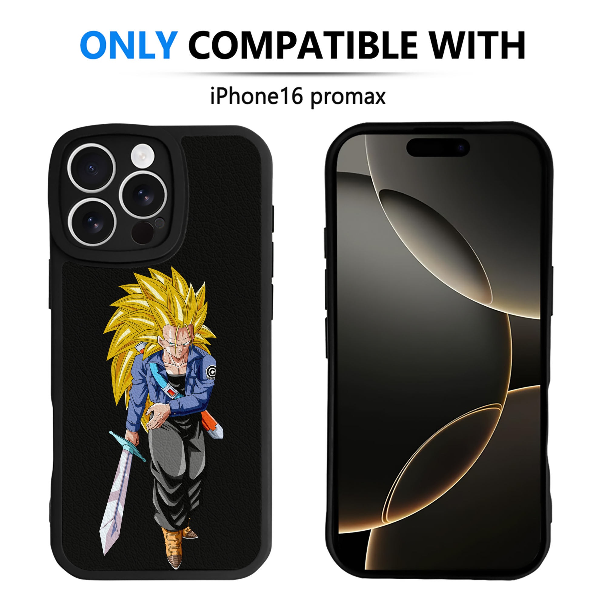 （画像用） ドラゴンボール トランクス（Torankusu）DRAGON BALL Trunks 【iPhone 16シリーズ対応】シリコンスマホケース（レザー調） 材質：シリコン